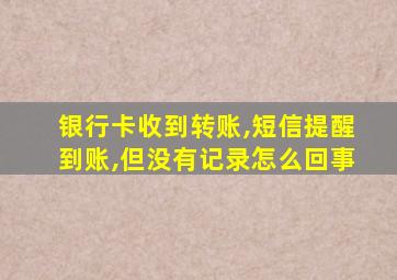 银行卡收到转账,短信提醒到账,但没有记录怎么回事