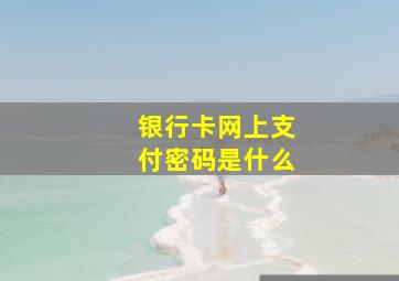 银行卡网上支付密码是什么