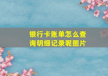 银行卡账单怎么查询明细记录呢图片