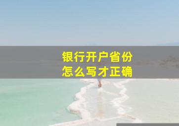 银行开户省份怎么写才正确