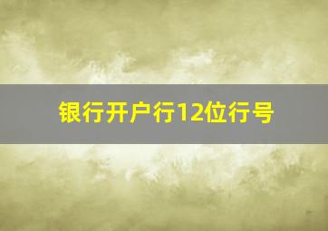 银行开户行12位行号