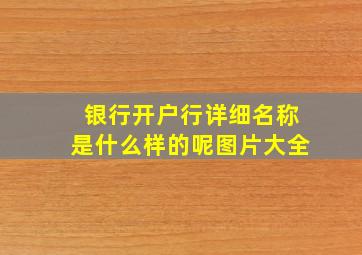 银行开户行详细名称是什么样的呢图片大全