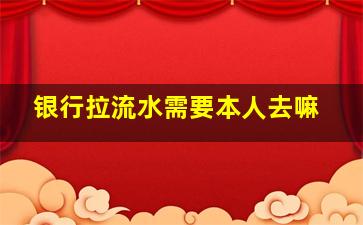 银行拉流水需要本人去嘛