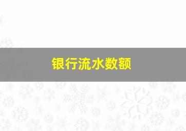 银行流水数额