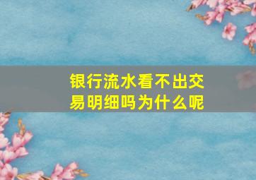 银行流水看不出交易明细吗为什么呢