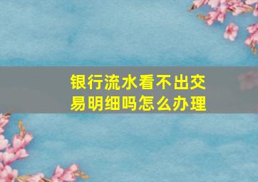 银行流水看不出交易明细吗怎么办理