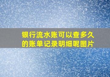 银行流水账可以查多久的账单记录明细呢图片