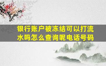 银行账户被冻结可以打流水吗怎么查询呢电话号码