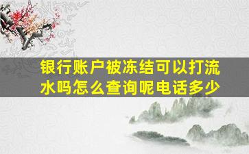 银行账户被冻结可以打流水吗怎么查询呢电话多少