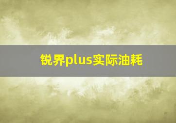 锐界plus实际油耗