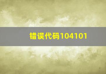 错误代码104101