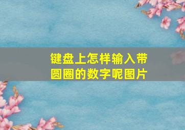 键盘上怎样输入带圆圈的数字呢图片