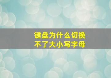 键盘为什么切换不了大小写字母