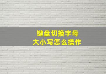 键盘切换字母大小写怎么操作