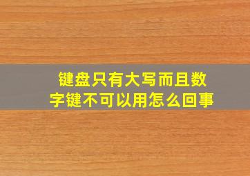 键盘只有大写而且数字键不可以用怎么回事