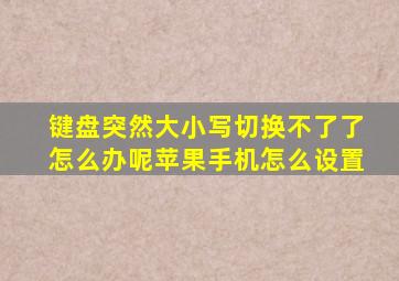 键盘突然大小写切换不了了怎么办呢苹果手机怎么设置