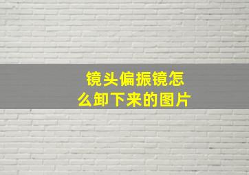 镜头偏振镜怎么卸下来的图片