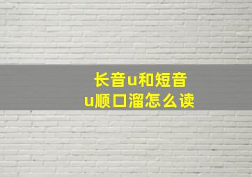 长音u和短音u顺口溜怎么读