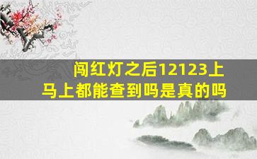 闯红灯之后12123上马上都能查到吗是真的吗