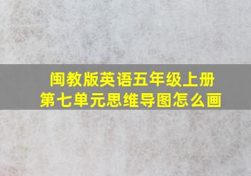 闽教版英语五年级上册第七单元思维导图怎么画