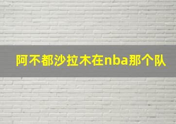 阿不都沙拉木在nba那个队