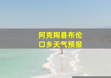 阿克陶县布伦口乡天气预报