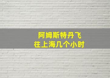 阿姆斯特丹飞往上海几个小时