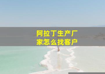 阿拉丁生产厂家怎么找客户