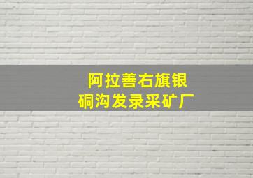 阿拉善右旗银硐沟发录采矿厂