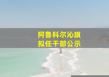 阿鲁科尔沁旗拟任干部公示