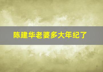 陈建华老婆多大年纪了