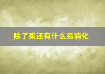 除了粥还有什么易消化