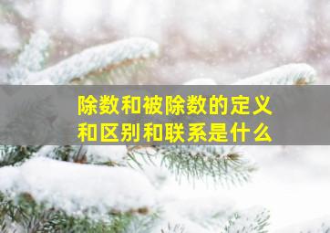 除数和被除数的定义和区别和联系是什么