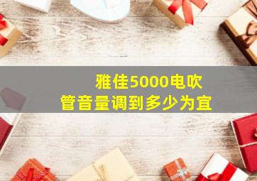 雅佳5000电吹管音量调到多少为宜