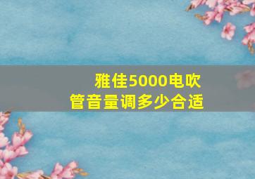 雅佳5000电吹管音量调多少合适