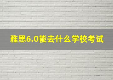 雅思6.0能去什么学校考试