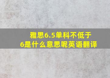 雅思6.5单科不低于6是什么意思呢英语翻译