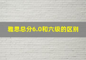 雅思总分6.0和六级的区别