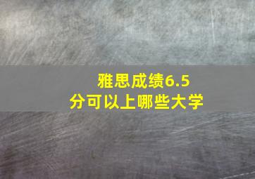 雅思成绩6.5分可以上哪些大学