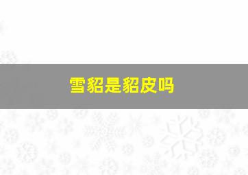 雪貂是貂皮吗