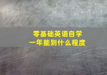 零基础英语自学一年能到什么程度