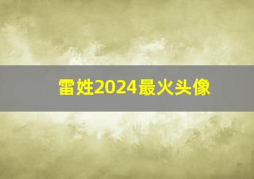 雷姓2024最火头像