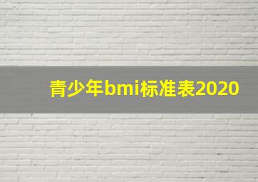 青少年bmi标准表2020