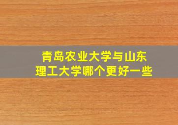 青岛农业大学与山东理工大学哪个更好一些