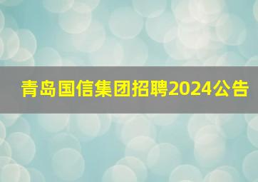 青岛国信集团招聘2024公告