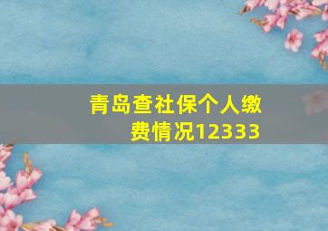 青岛查社保个人缴费情况12333