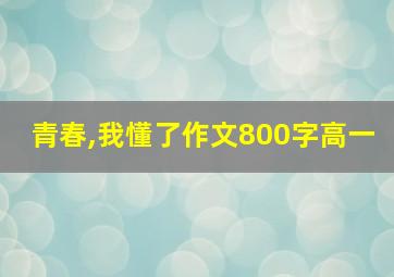 青春,我懂了作文800字高一