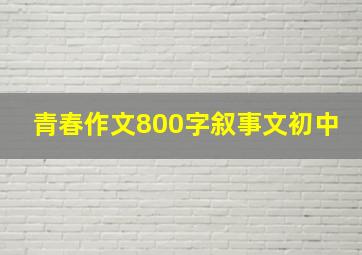 青春作文800字叙事文初中