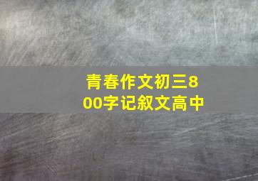 青春作文初三800字记叙文高中