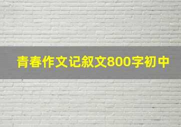 青春作文记叙文800字初中